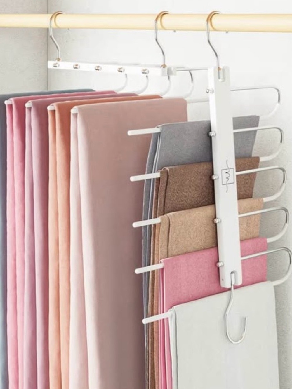 Multi-Tier Scarf, Sweater & Pants Hanger Organizer - White